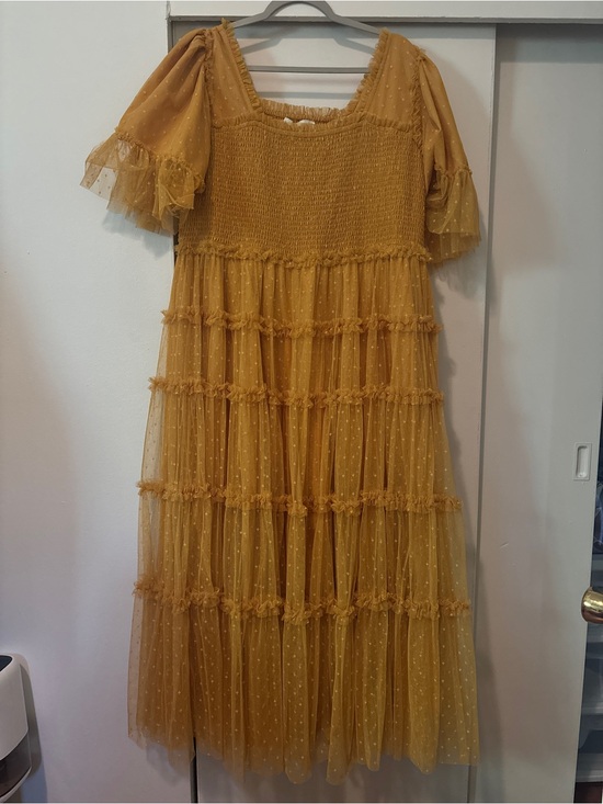 JessaKae Dresses & Skirts - Ruffle mustard yellow Jessakae dress 2X